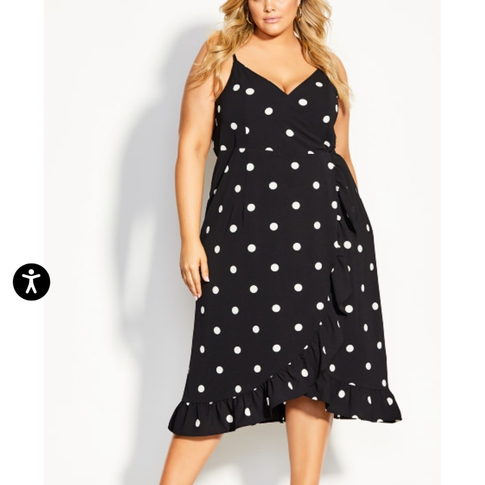 City Chic Dreamt Spot True Wrap Dress XL